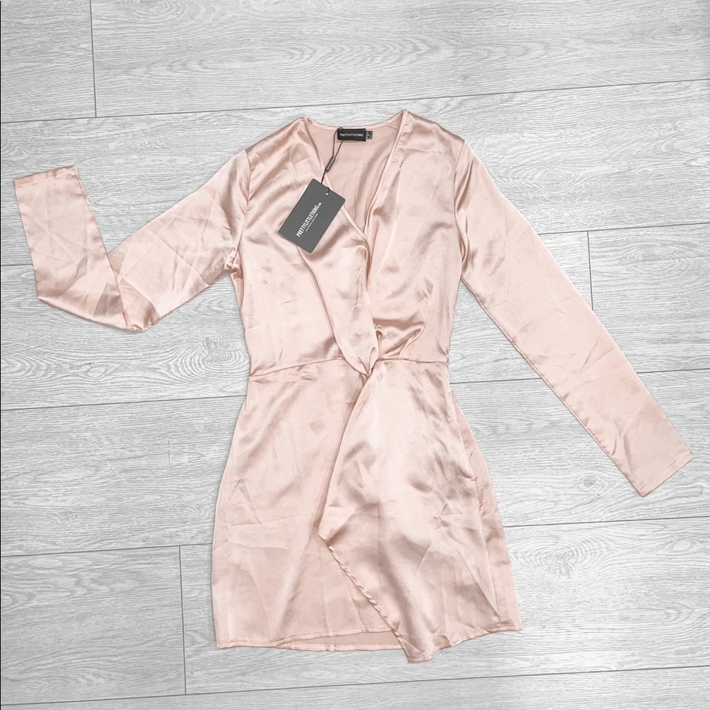 Light pink satin dress